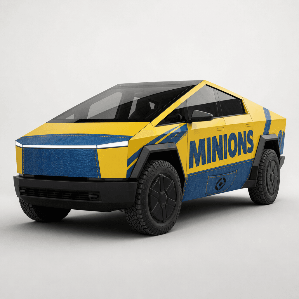 Minions movie vehicle wrap render