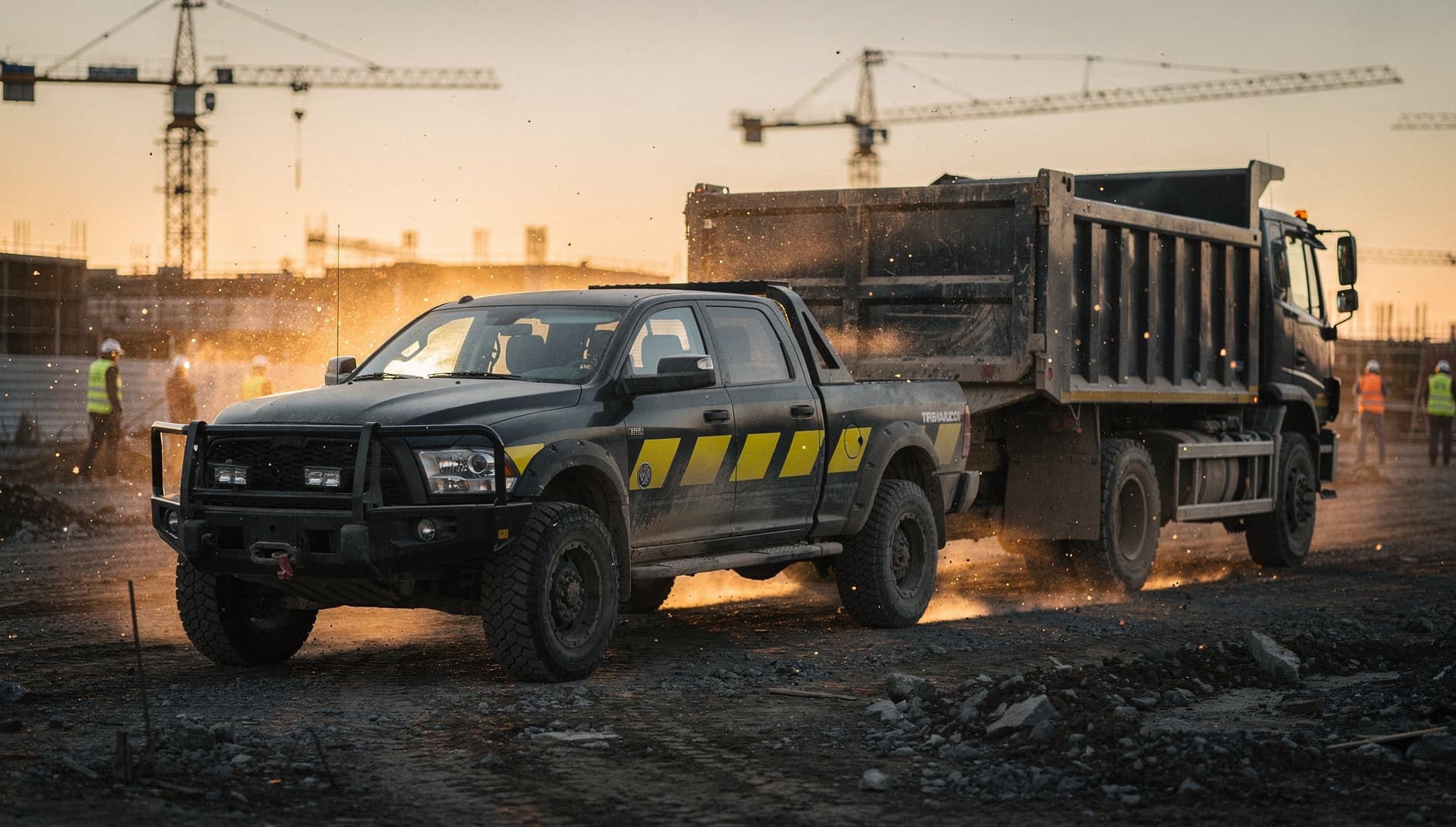 Construction trucks